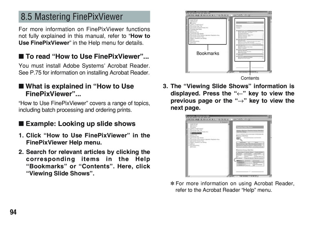 FujiFilm A200 Mastering FinePixViewer, To read “How to Use FinePixViewer”, What is explained in “How to Use FinePixViewer” 