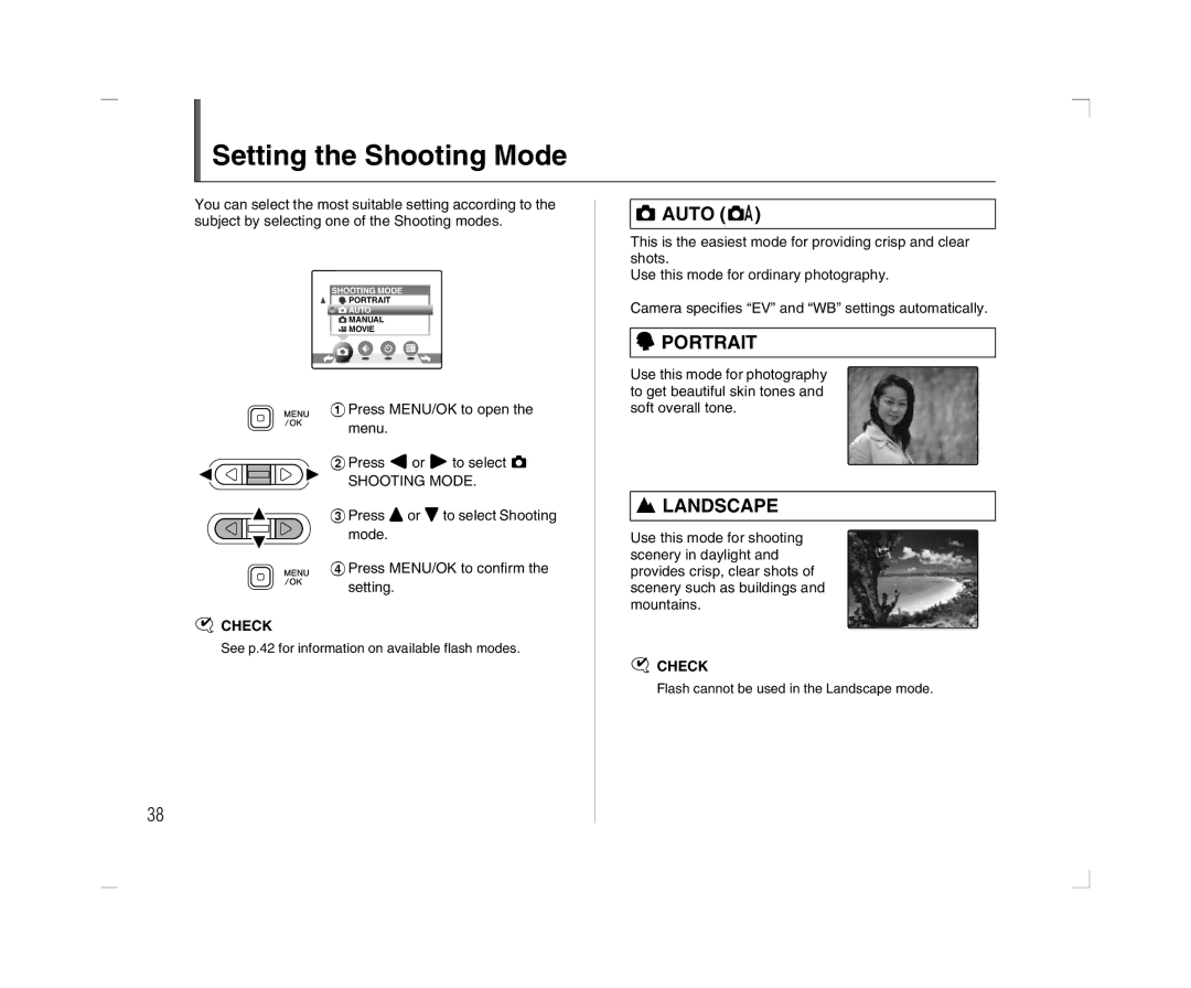 FujiFilm A600 owner manual Setting the Shooting Mode, Auto a 