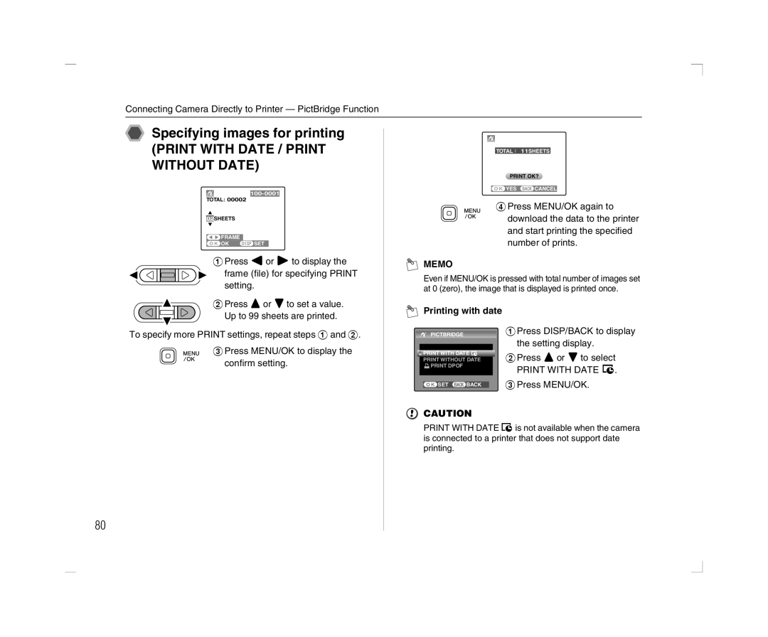 FujiFilm A600 owner manual Specifying images for printing, Connecting Camera Directly to Printer PictBridge Function 