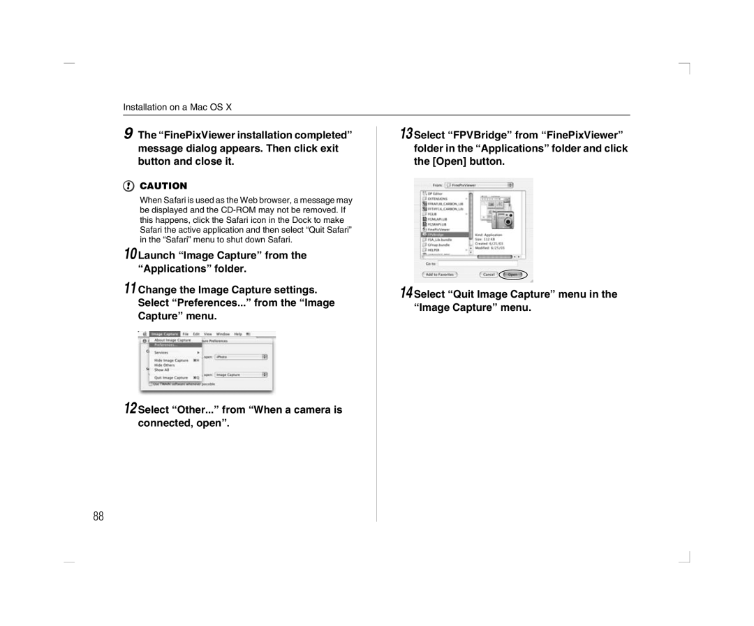 FujiFilm A600 owner manual Installation on a Mac OS 