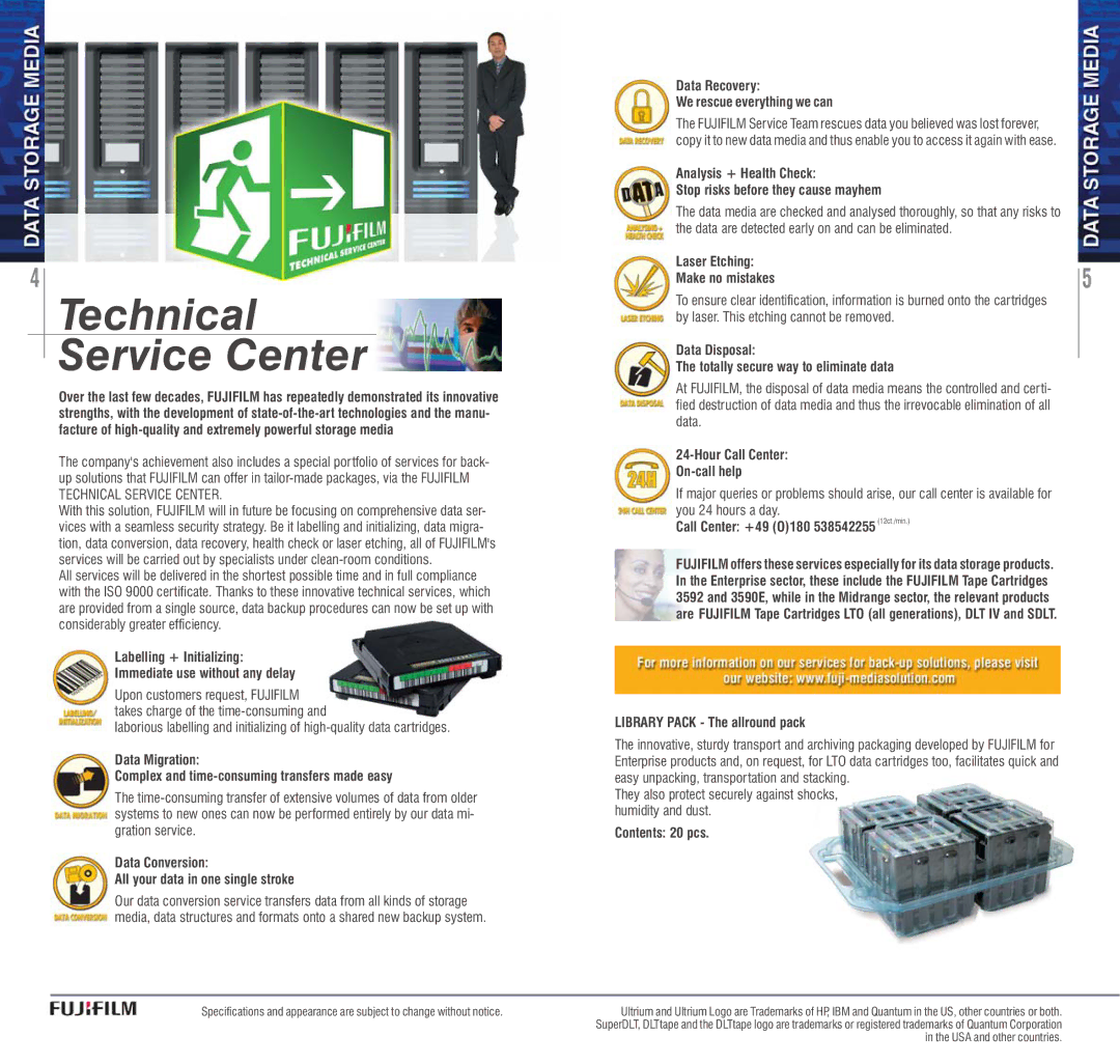 FujiFilm AVR-4802 manual Technical Service Center 