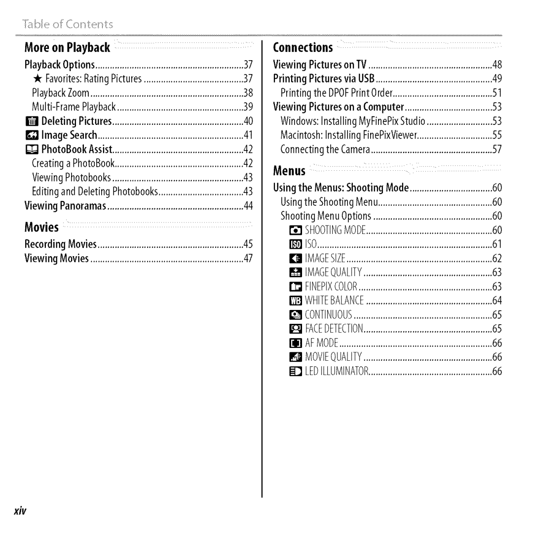 FujiFilm BLO1299-200 owner manual More on Playback, Movies, Connections, Menus 