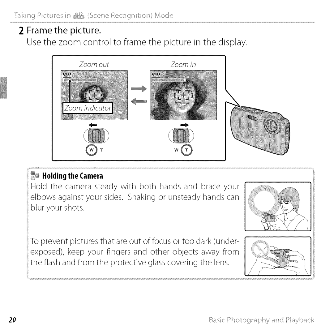 FujiFilm BLO1299-200 owner manual QTwQ, HoldingtheCamera 