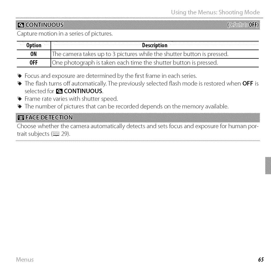 FujiFilm BLO1299-200 owner manual UingtileMenuShootingMocie Capturemotioninaseriesofpictures 