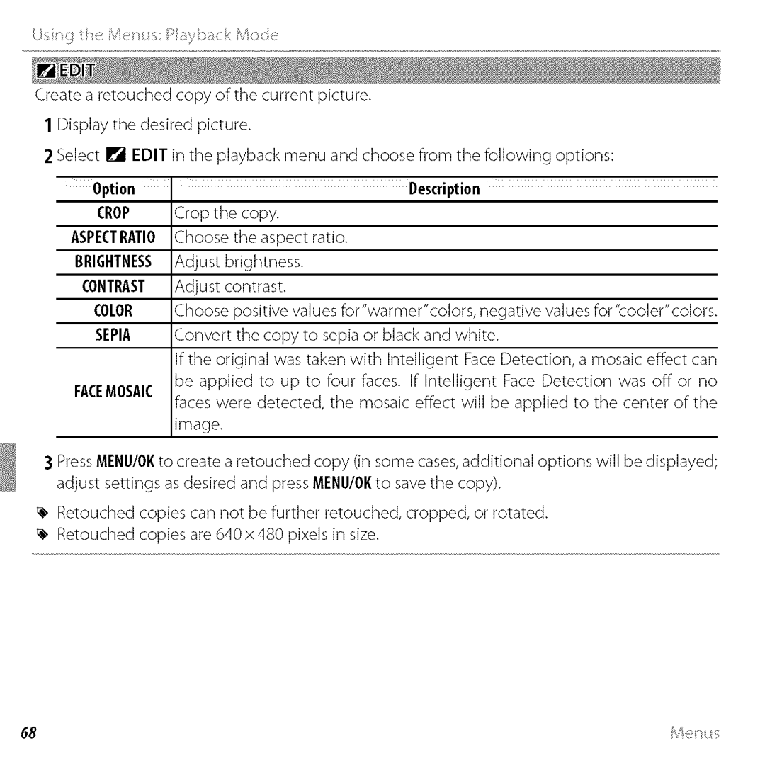 FujiFilm BLO1299-200 owner manual Facemosaic 