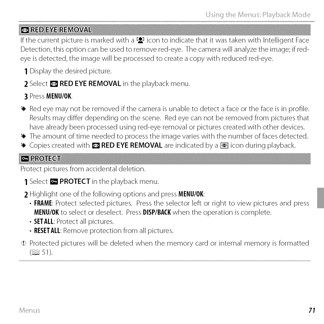 FujiFilm BLO1299-200 owner manual Press MENU/OK 