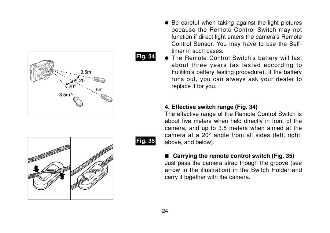 FujiFilm DL-290S owner manual Effective switch range Fig 