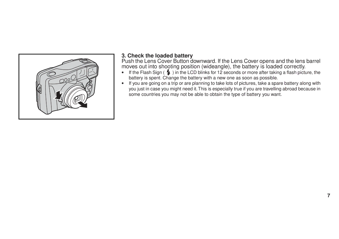 FujiFilm DL270 owner manual Check the loaded battery 