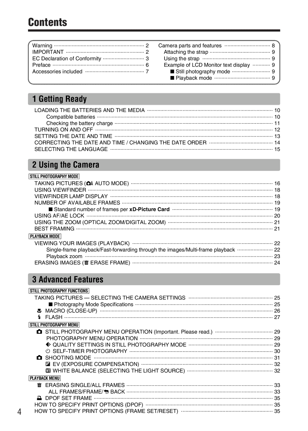 FujiFilm FinePix A330, FinePix A340 owner manual Contents 