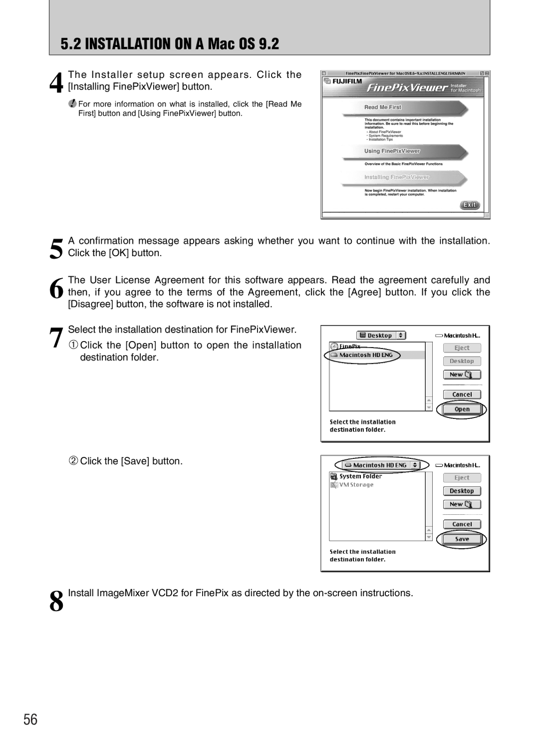 FujiFilm FinePix A330, FinePix A340 owner manual Installation on a Mac OS 