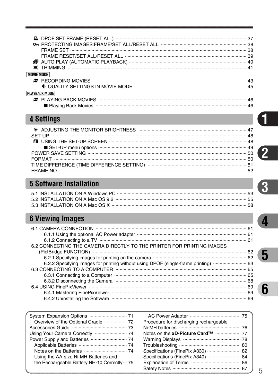 FujiFilm FinePix A340, FinePix A330 owner manual Settings, Software Installation, Viewing Images 