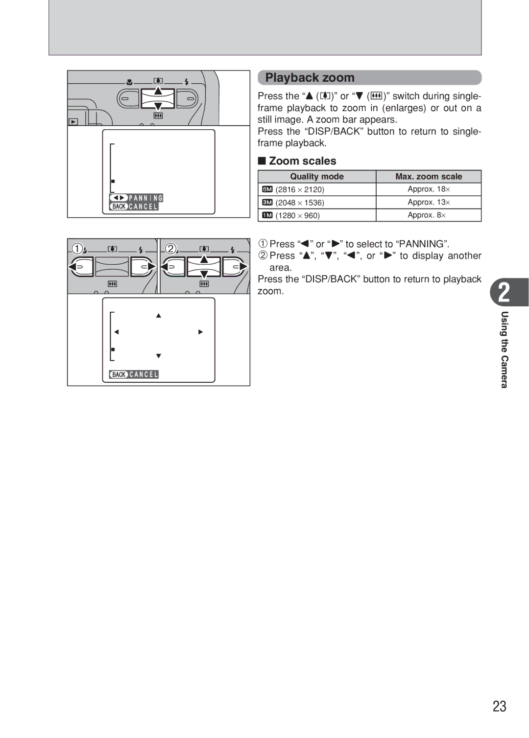 FujiFilm FinePix A607 owner manual Playback zoom, Zoom scales, Quality mode Max. zoom scale 