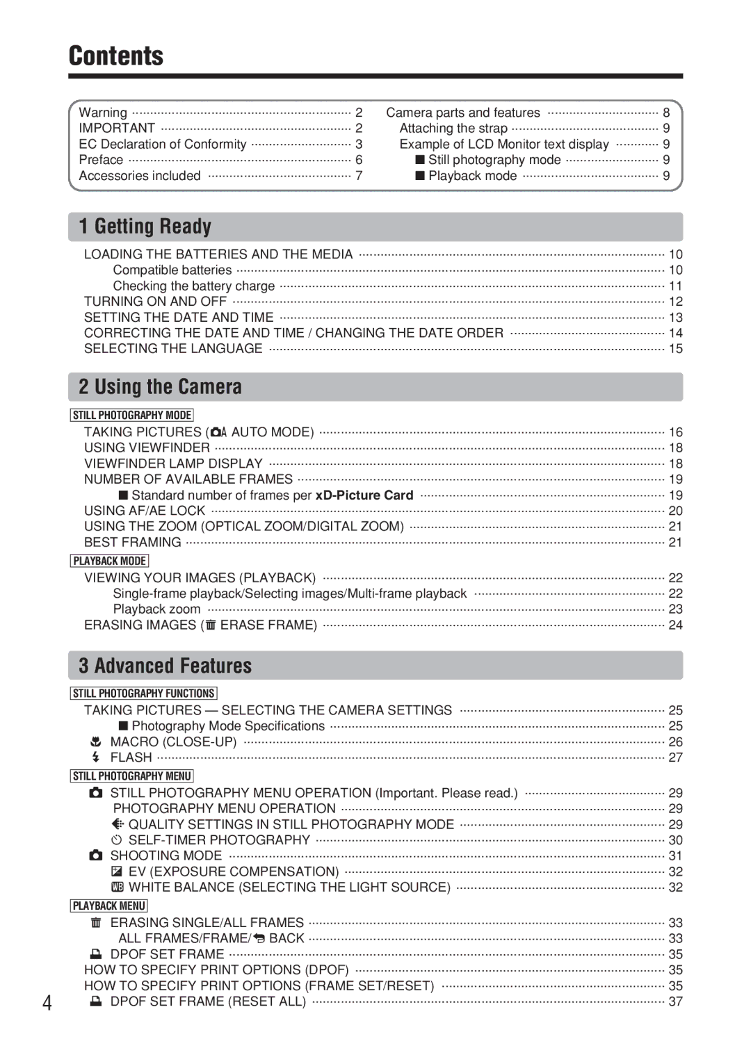 FujiFilm FinePix A607 owner manual Contents 