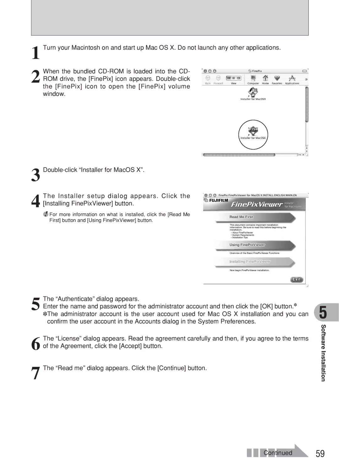 FujiFilm FinePix A607 owner manual Authenticate dialog appears 