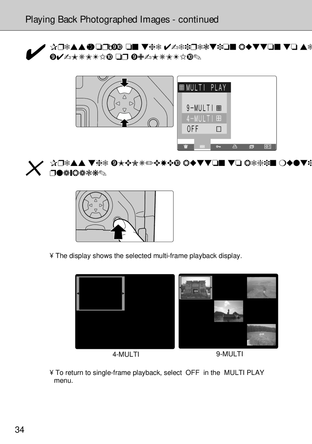 FujiFilm FinePix S1 owner manual Press a or b on the 4-direction button to select, Multi or 9-MULTI 