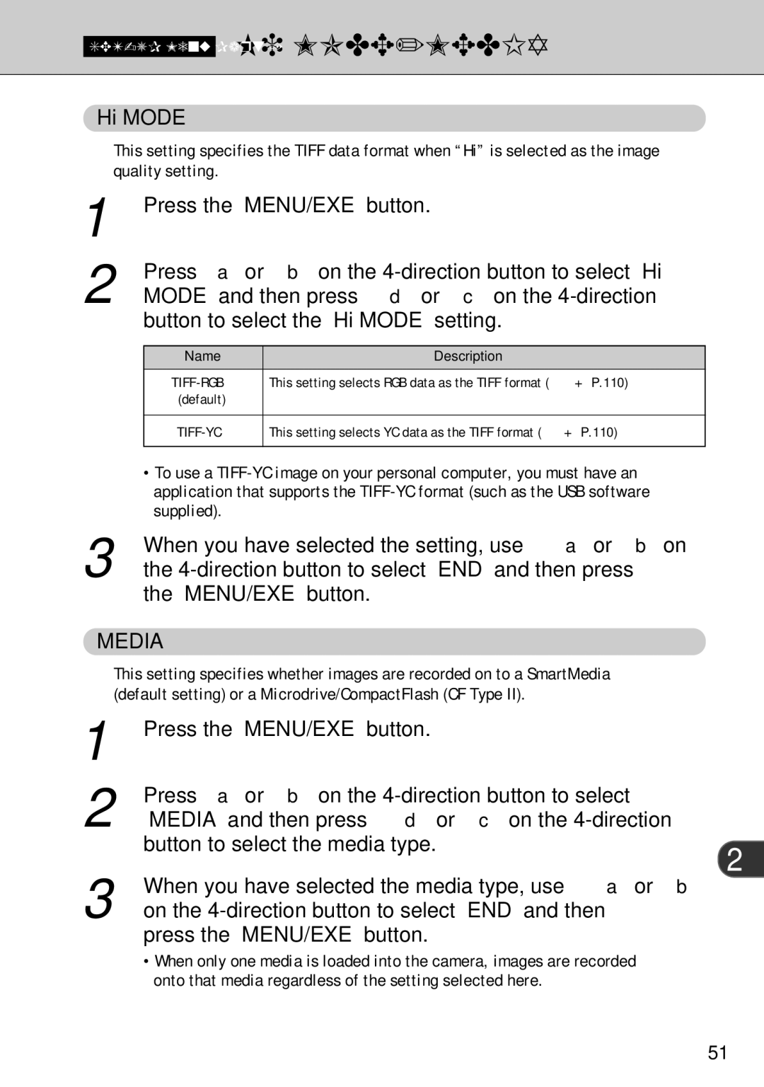 FujiFilm FinePix S1 Press a or b on the 4-direction button to select Hi, Button to select the Hi Mode setting 