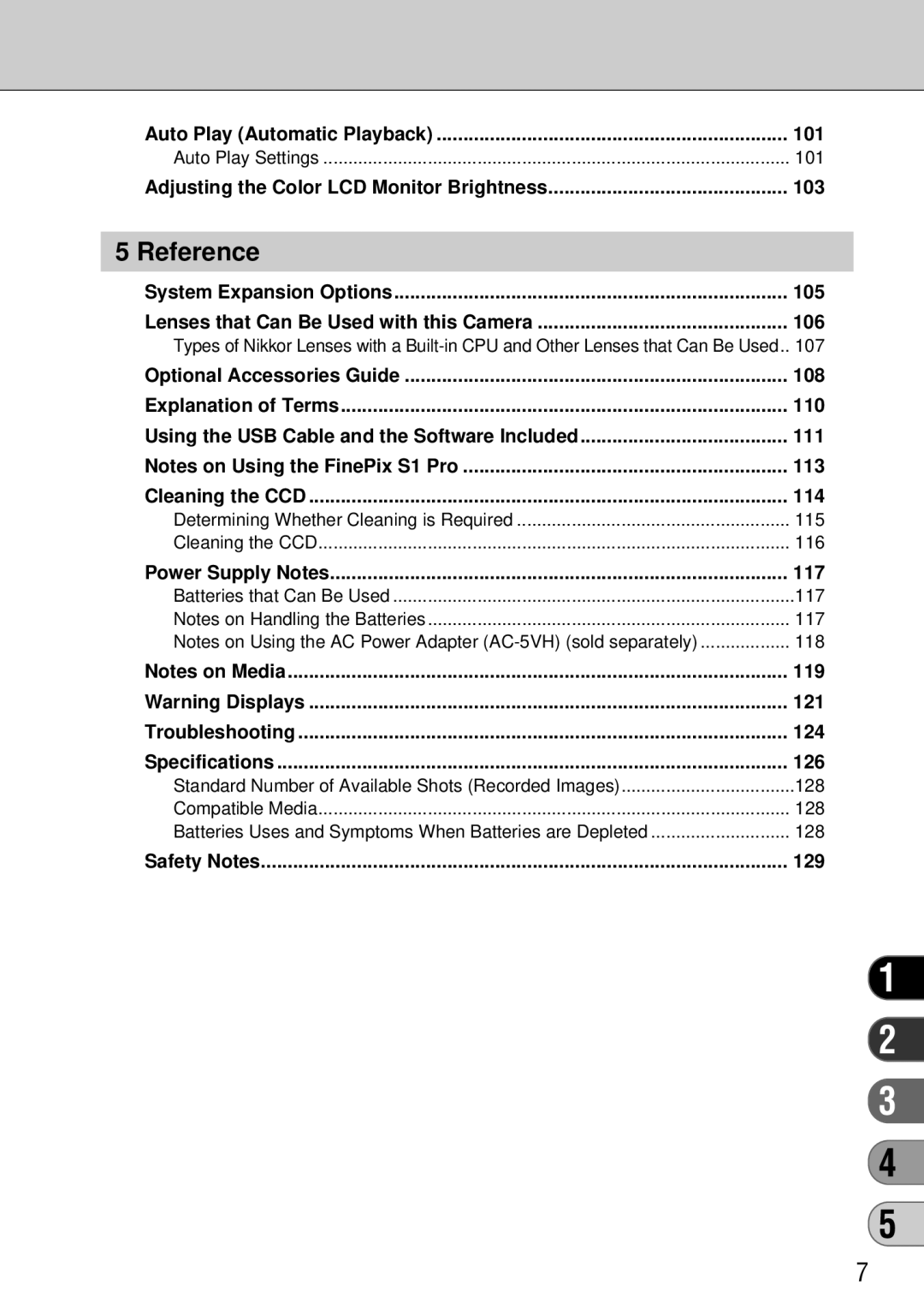 FujiFilm FinePix S1 owner manual Reference 