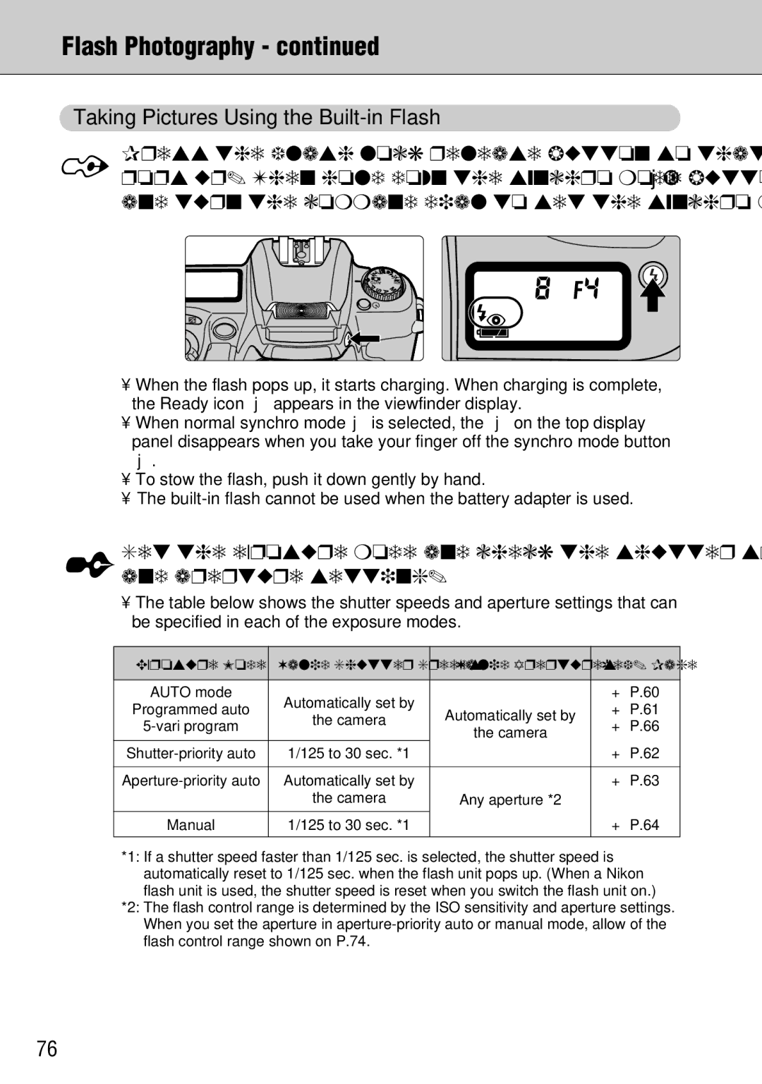 FujiFilm FinePix S1 owner manual Flash Photography, Set the exposure mode and check the shutter speed, Aperture setting 