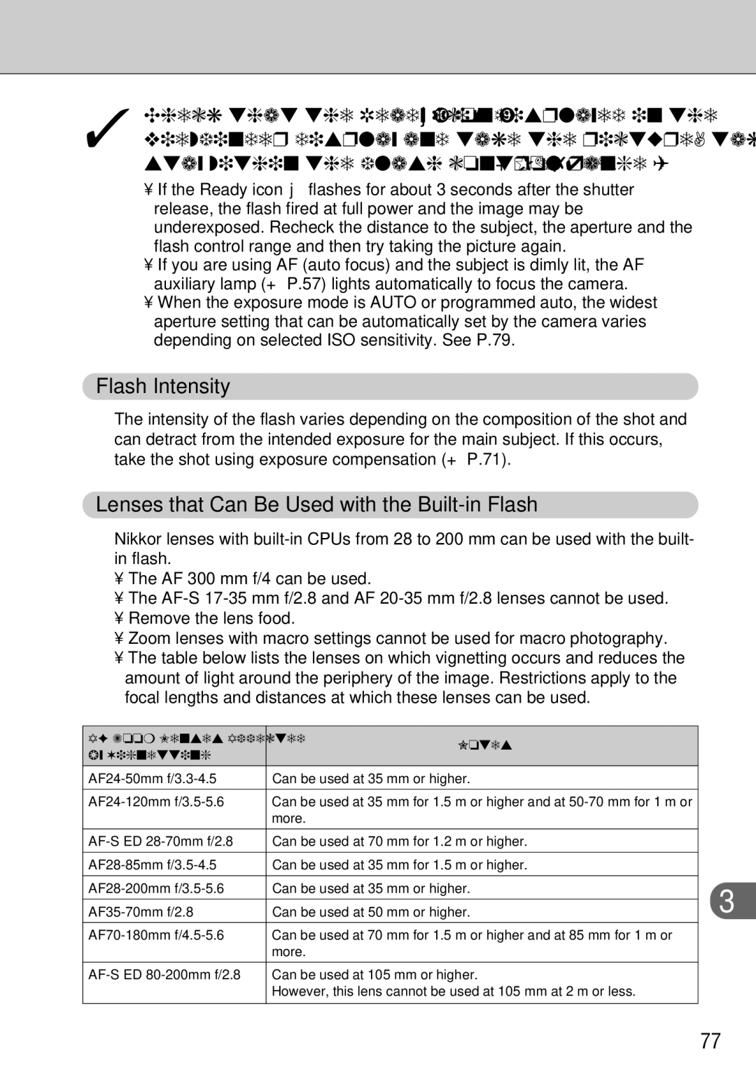 FujiFilm FinePix S1 Check that the Ready icon j is displayed, Stay within the flash control range P.74, Flash Intensity 