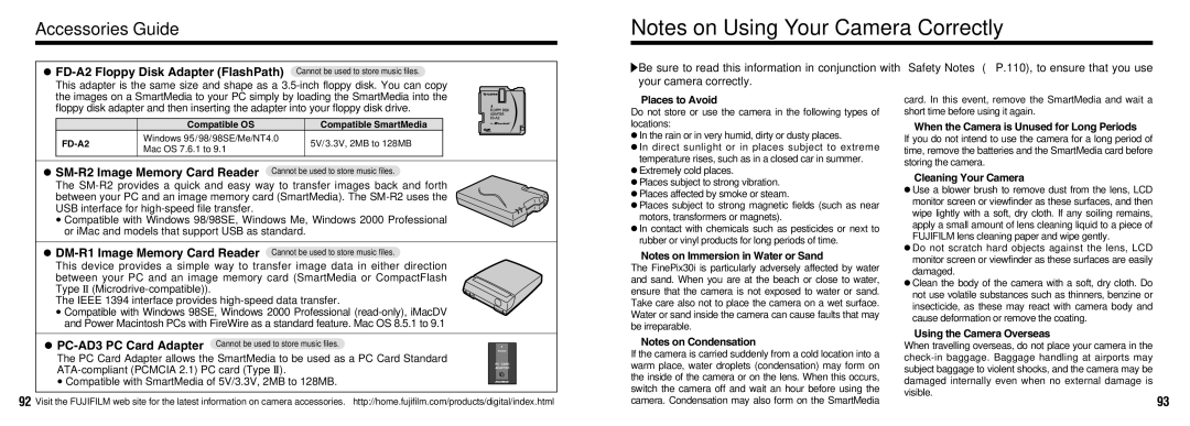 FujiFilm FinePix30i manual Accessories Guide, SM-R2 Image Memory Card Reader, DM-R1 Image Memory Card Reader 