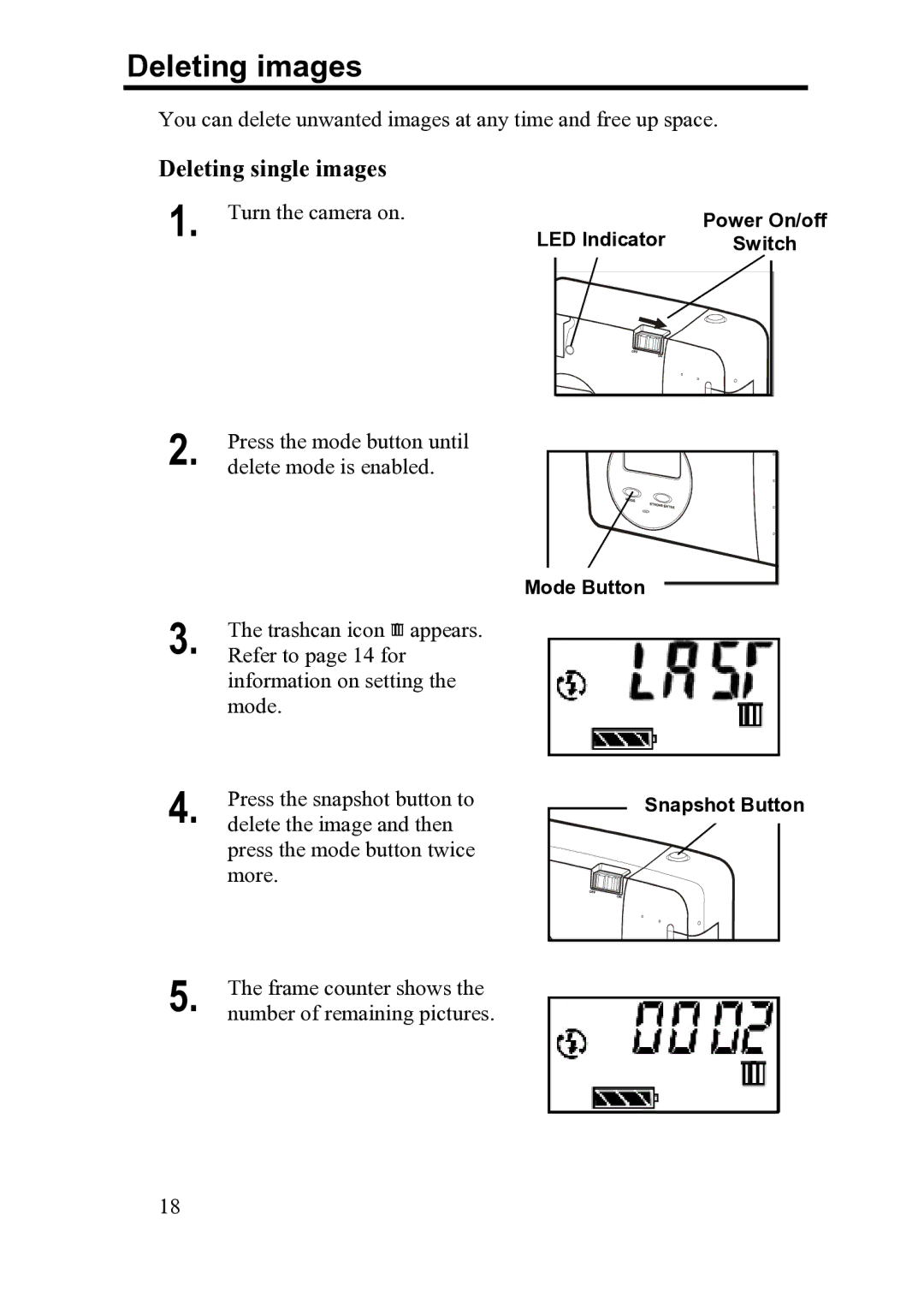 FujiFilm ix-10 manual Deleting images, Deleting single images 