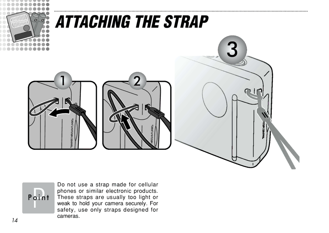 FujiFilm iX-100 user manual Attaching the Strap 