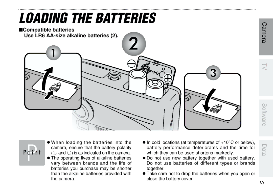 FujiFilm iX-100 user manual Loading the Batteries 