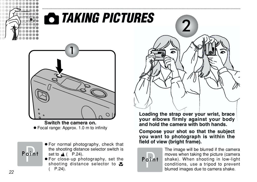 FujiFilm iX-100 user manual QTAKING Pictures, Switch the camera on 