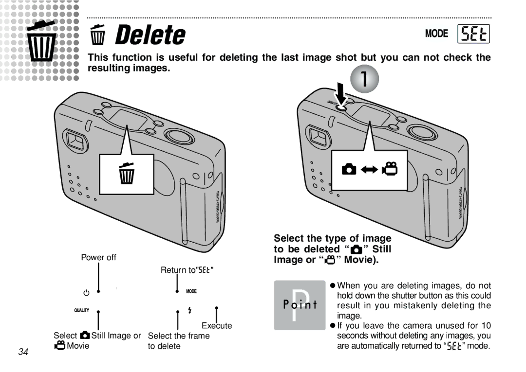 FujiFilm iX-100 user manual Delete, To be deleted q Still, Image or t Movie 