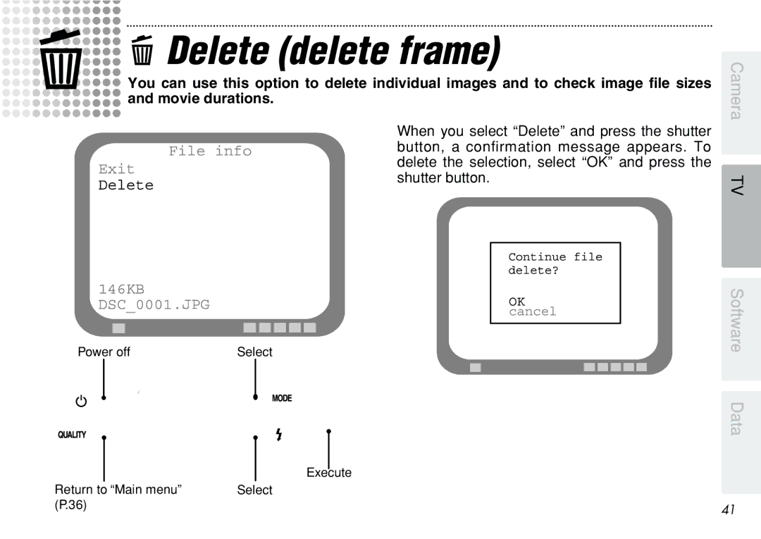 FujiFilm iX-100 user manual Delete delete frame 