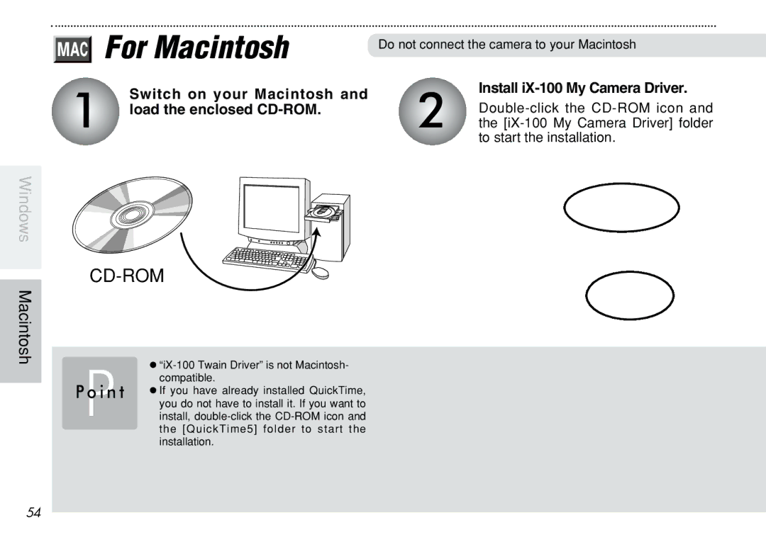 FujiFilm iX-100 user manual Switch on your Macintosh, Load the enclosed CD-ROM 