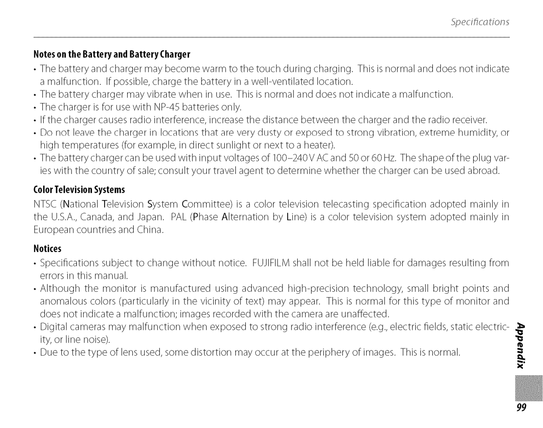 FujiFilm J210 owner manual ColorTelevisionSystems 