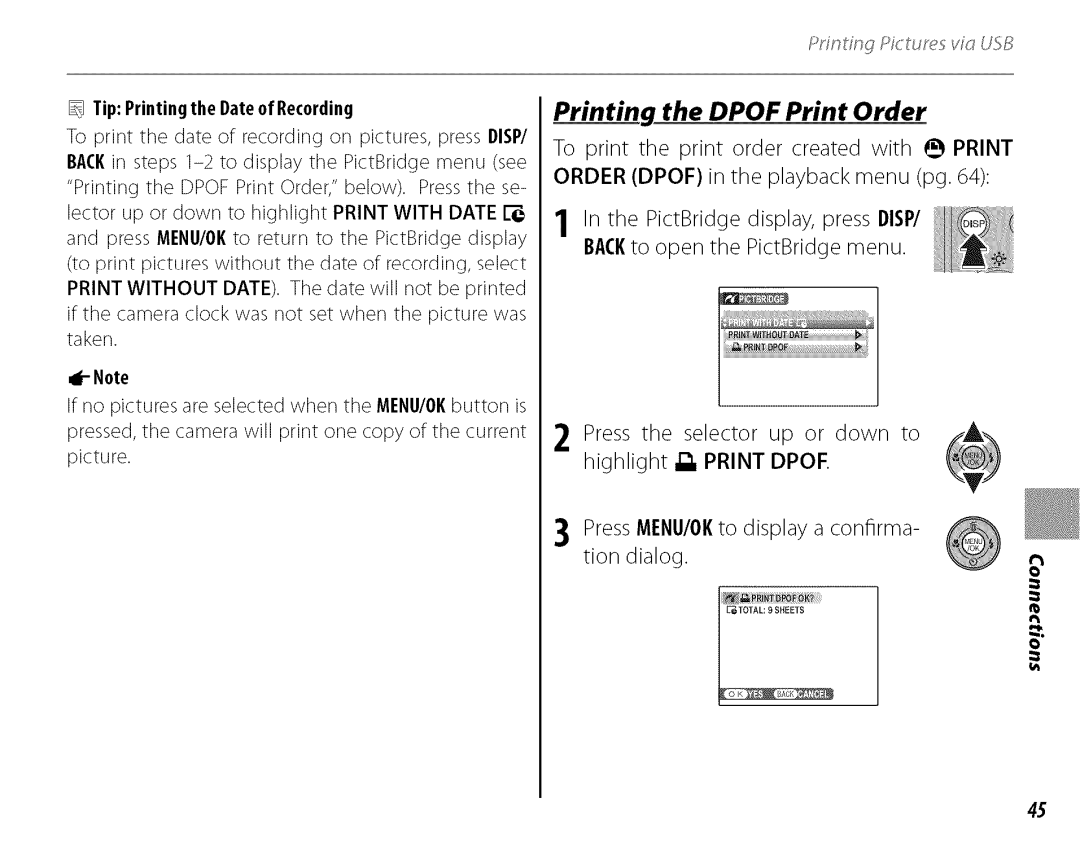 FujiFilm J210 owner manual Printing the Dpof Print Order, TipPrintingtheDateof Recording 