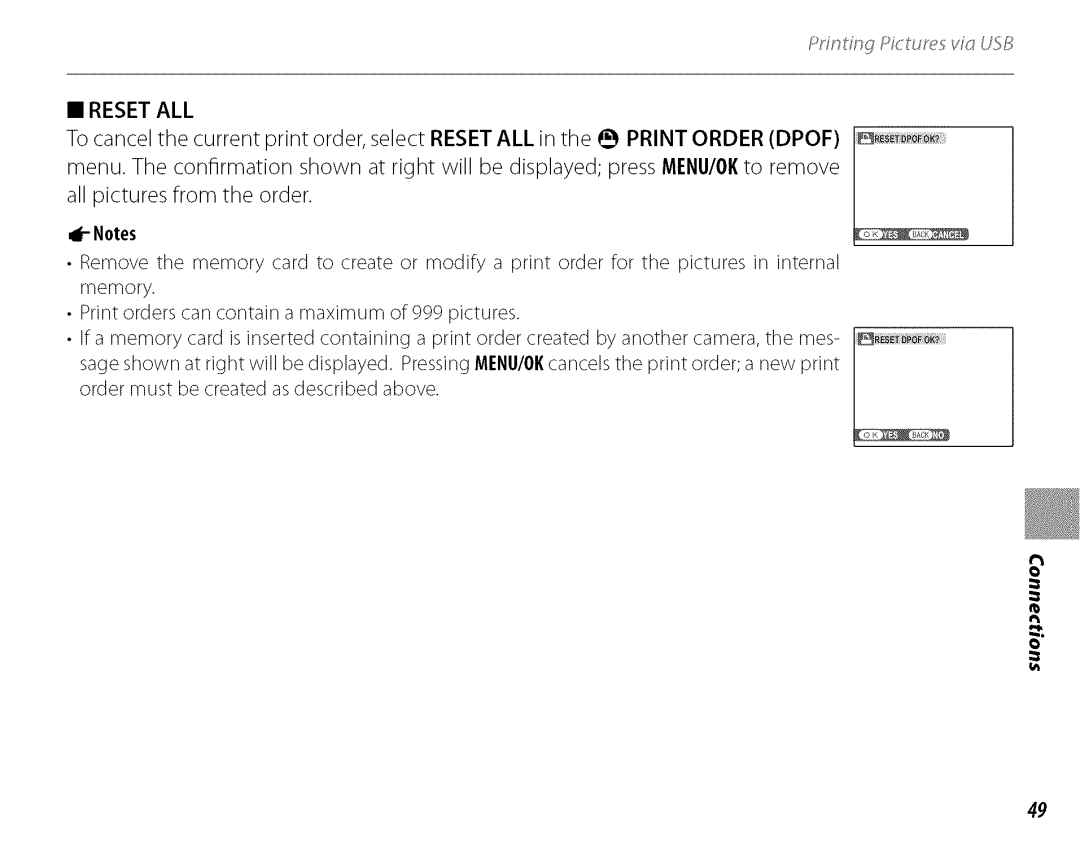 FujiFilm J210 owner manual Reset ALL 