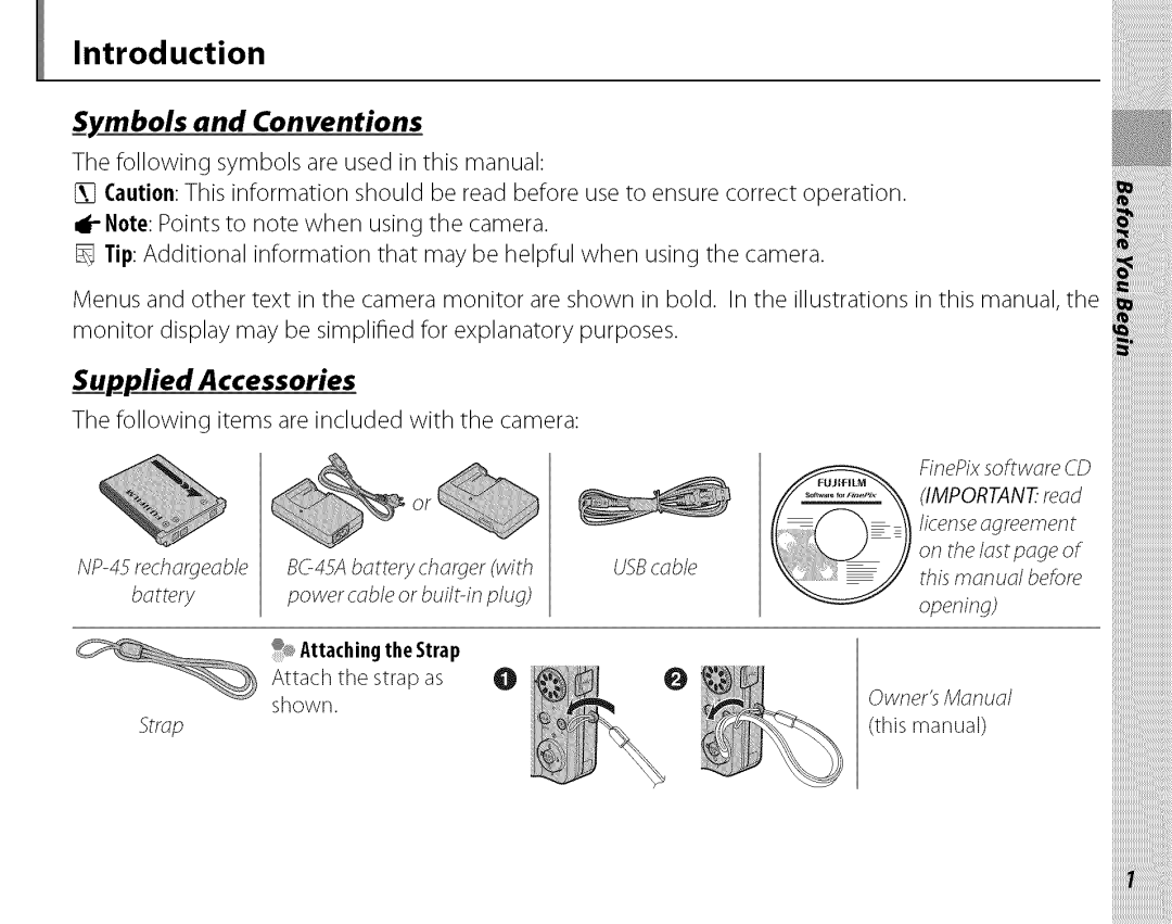 FujiFilm J210 owner manual Supplied Accessories 