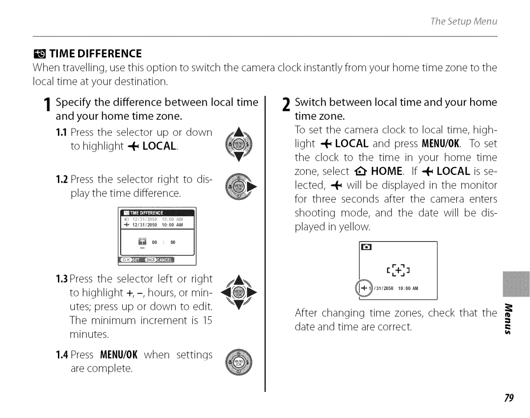 FujiFilm J210 owner manual After changing time zones, check that, Date and time are correct 