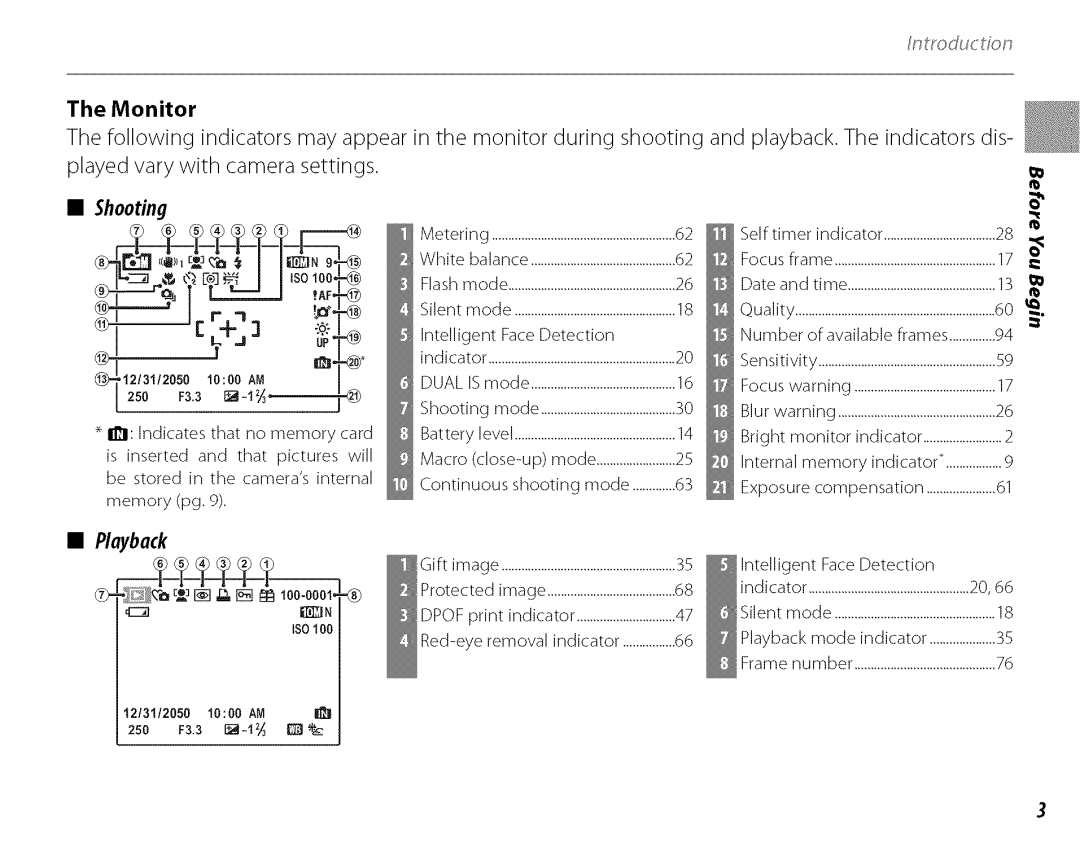 FujiFilm J210 owner manual Monitor, Playback, J12/31/2050 4000 AM 