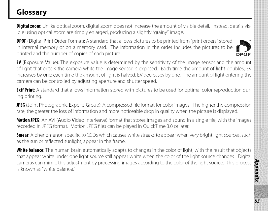 FujiFilm J210 owner manual Glossary 