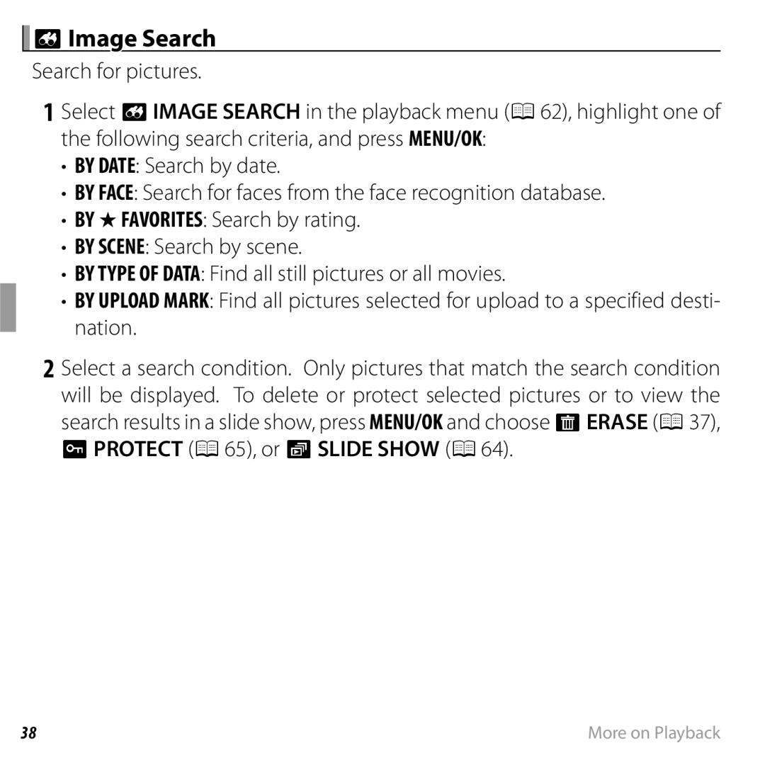 FujiFilm JX290 - JX295, JX330 - JX335, JX370 - JX390, JX420 - JX440 BImage Search, Dprotect P65, or Islide Show P64 