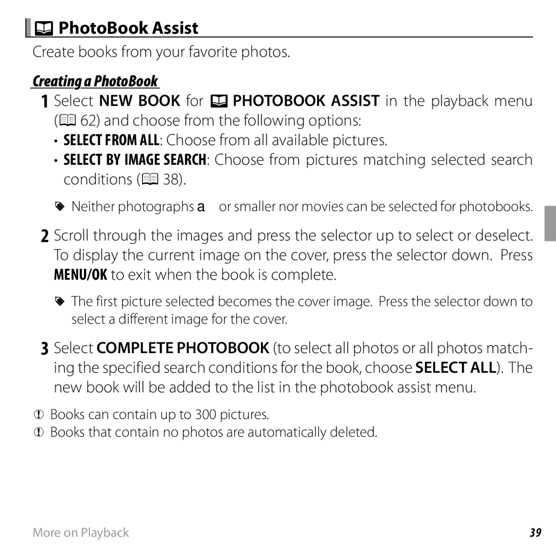 FujiFilm JX330 - JX335, JX290 - JX295 KPhotoBook Assist, Create books from your favorite photos, Creating a PhotoBook 