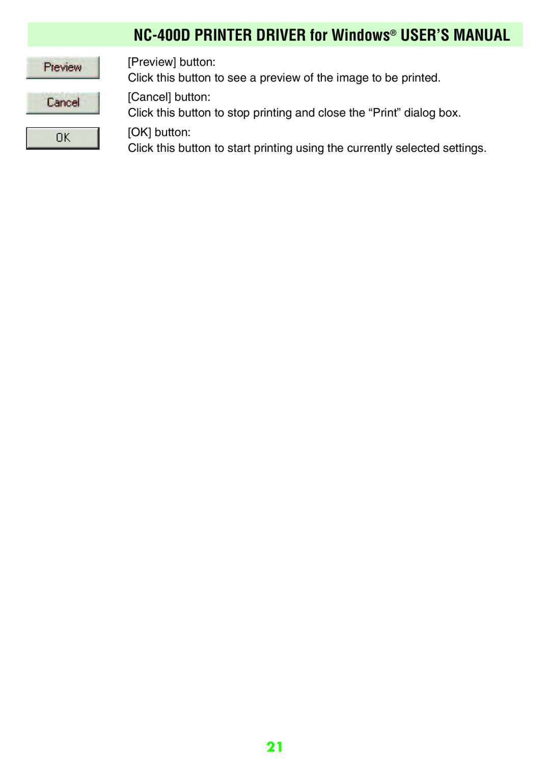 FujiFilm user manual NC-400D Printer Driver for Windows USER’S Manual 