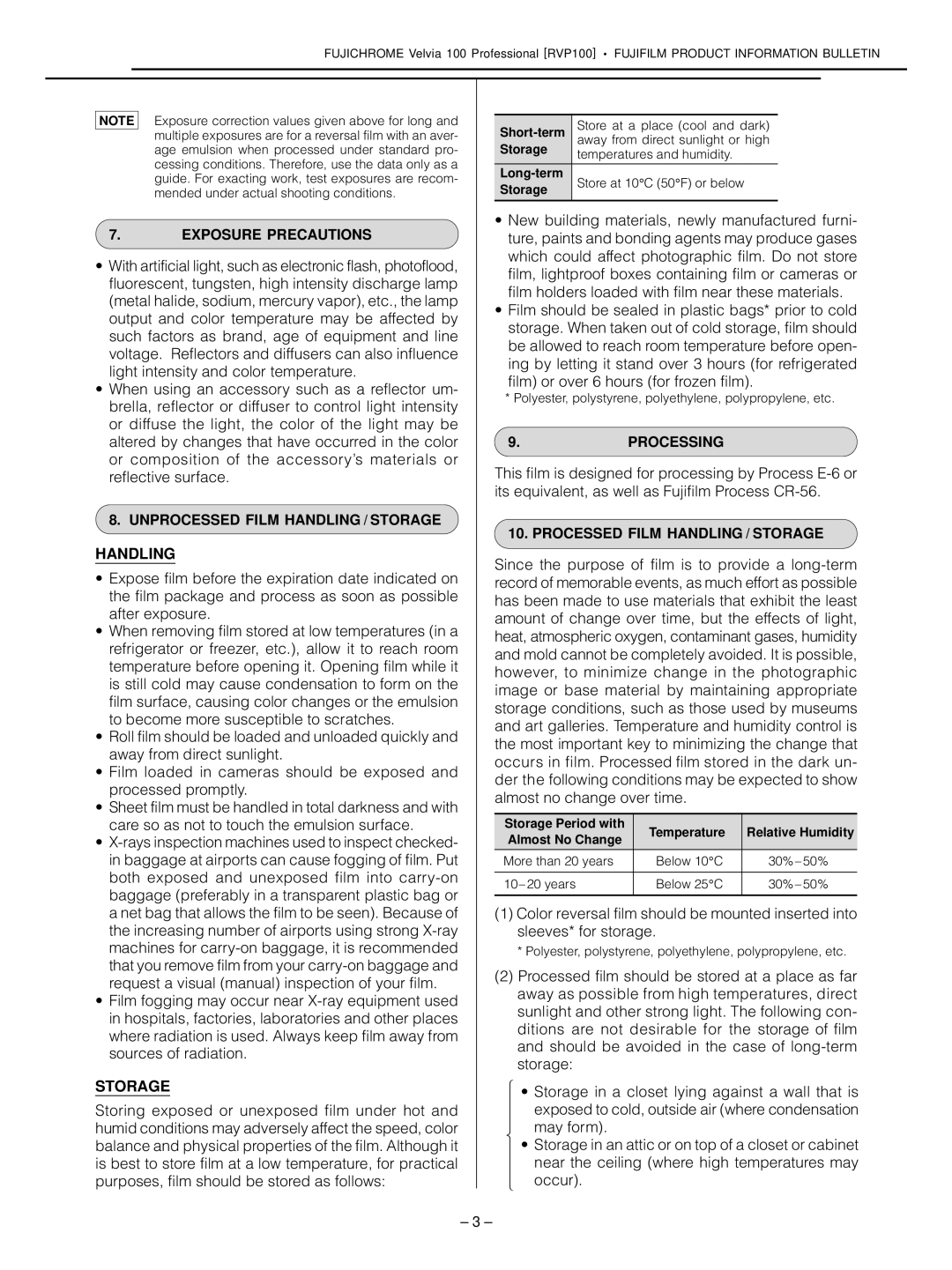 FujiFilm RVP100 manual May form, Near the ceiling where high temperatures may, Occur 