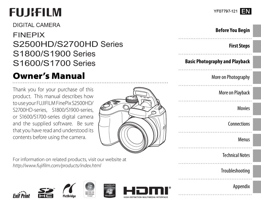 FujiFilm S1900, S1800, S1600, S1700, S2700HD owner manual First Steps, Before You Begin, Basic Photography and Playback 