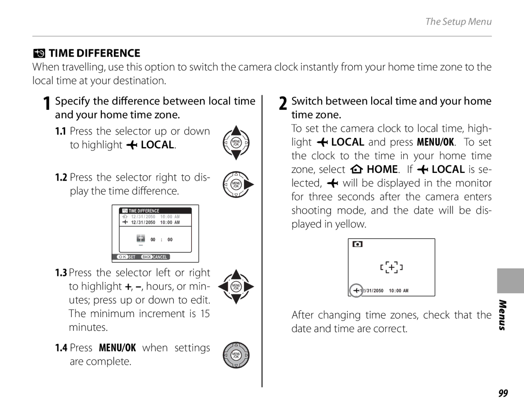 FujiFilm S2500HD, S1800, S1900, S1600, S1700, S2700HD owner manual Ntime Difference 