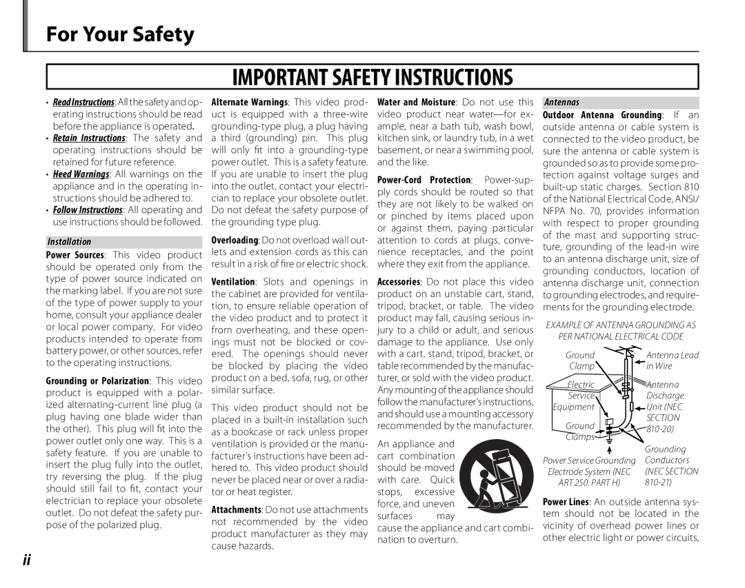 FujiFilm S1600, S1800, S1900, S1700, S2700HD, S2500HD owner manual Important Safety Instructions, For Your Safety 