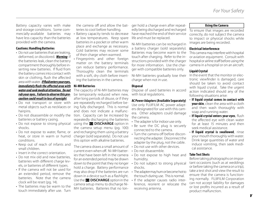 FujiFilm S2500HD, S1800, S1900, S1600, S1700, S2700HD owner manual Ni-MH Batteries 