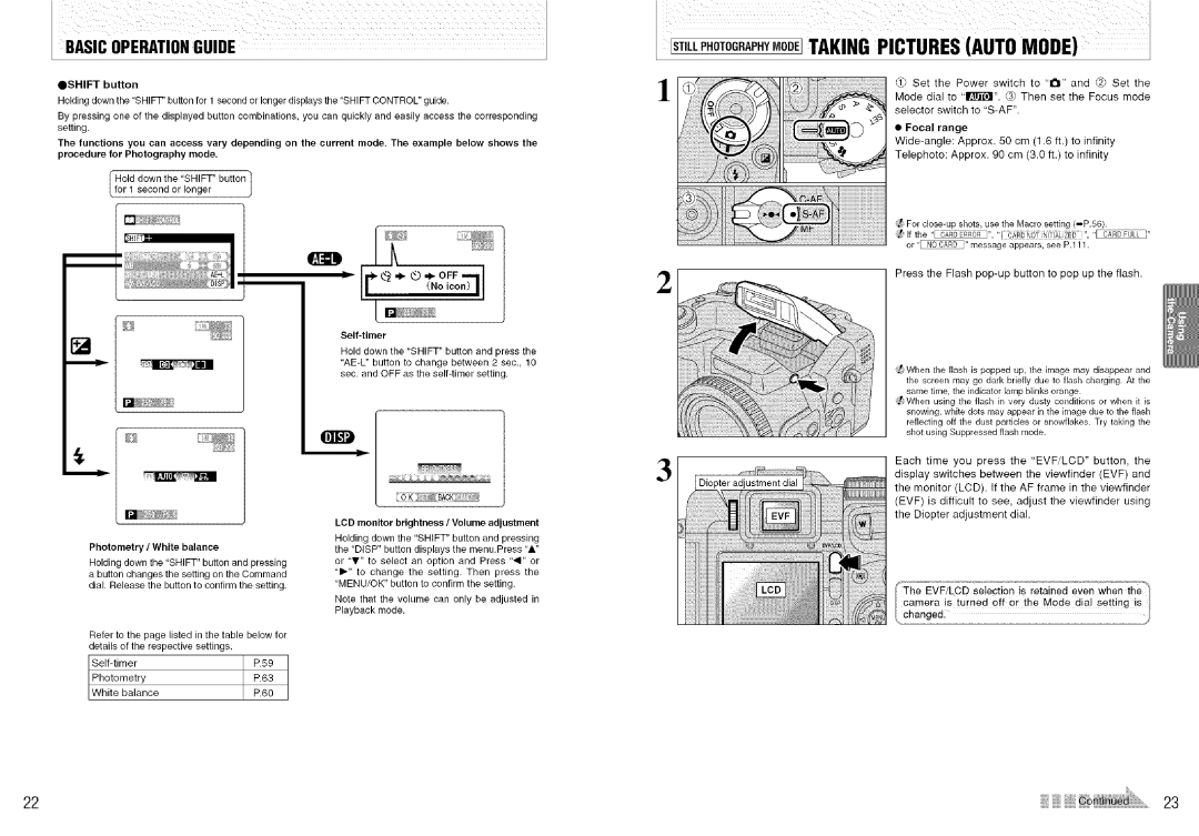 FujiFilm S7000 owner manual Press the Flash pop-up button to pop up the flash, LCD monitor brightness / Volume adjustment 