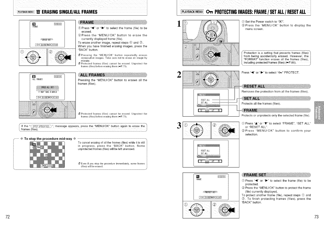 FujiFilm S7000 owner manual @ To stop the procedure mid-way ÷, Resetall 