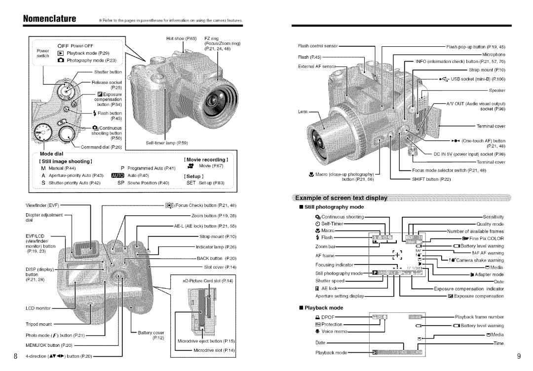 FujiFilm S7000 owner manual Nomenclature, =lf=, OFF Power-OFF, Still photography mode, Playback mode 