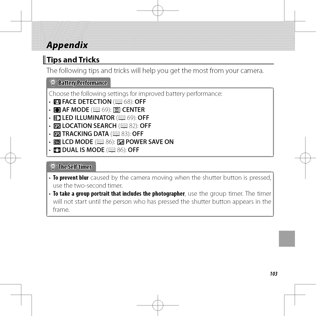 FujiFilm XP30 owner manual Ps and Tricks, Dual Ismode 86 OFF 